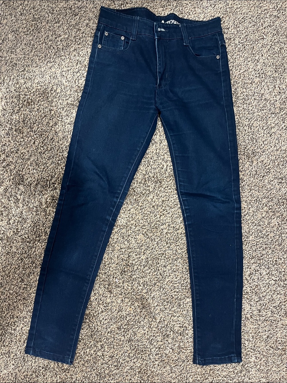 Arrow High-Rise Skinny Jeans in Dark Blue